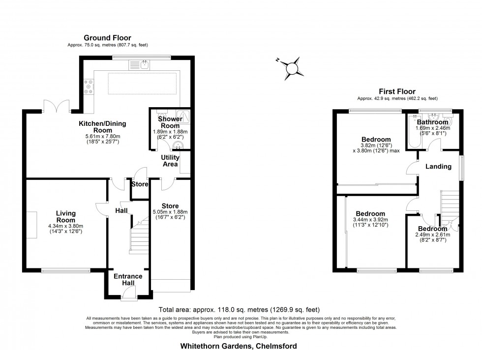 Floorplan for Whitethorn Gardens, Chelmsford, Essex