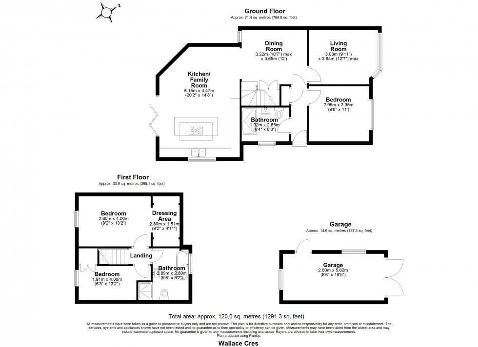 Floorplan for Wallace Crescent, Chelmsford, Essex