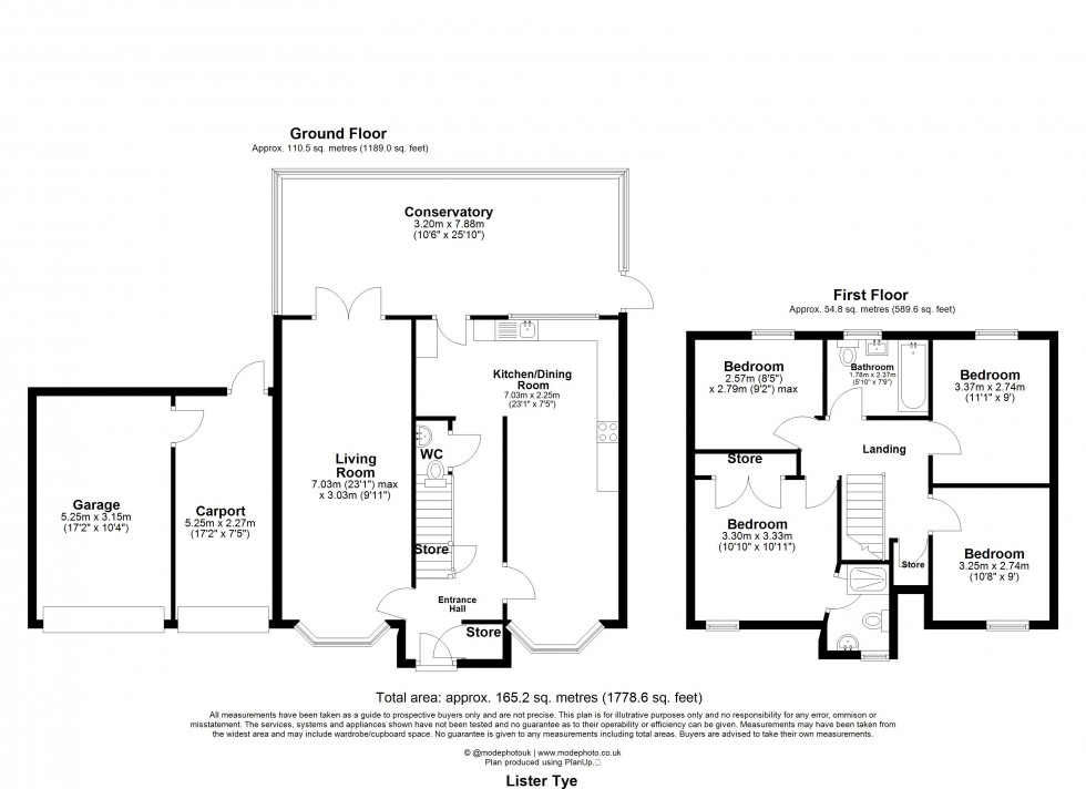 Floorplan for Lister Tye, Chelmsford, Essex