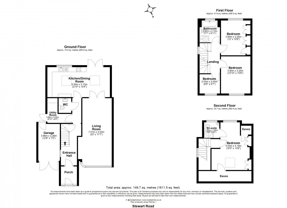 Floorplan for Stewart Road, Chelmsford, Essex