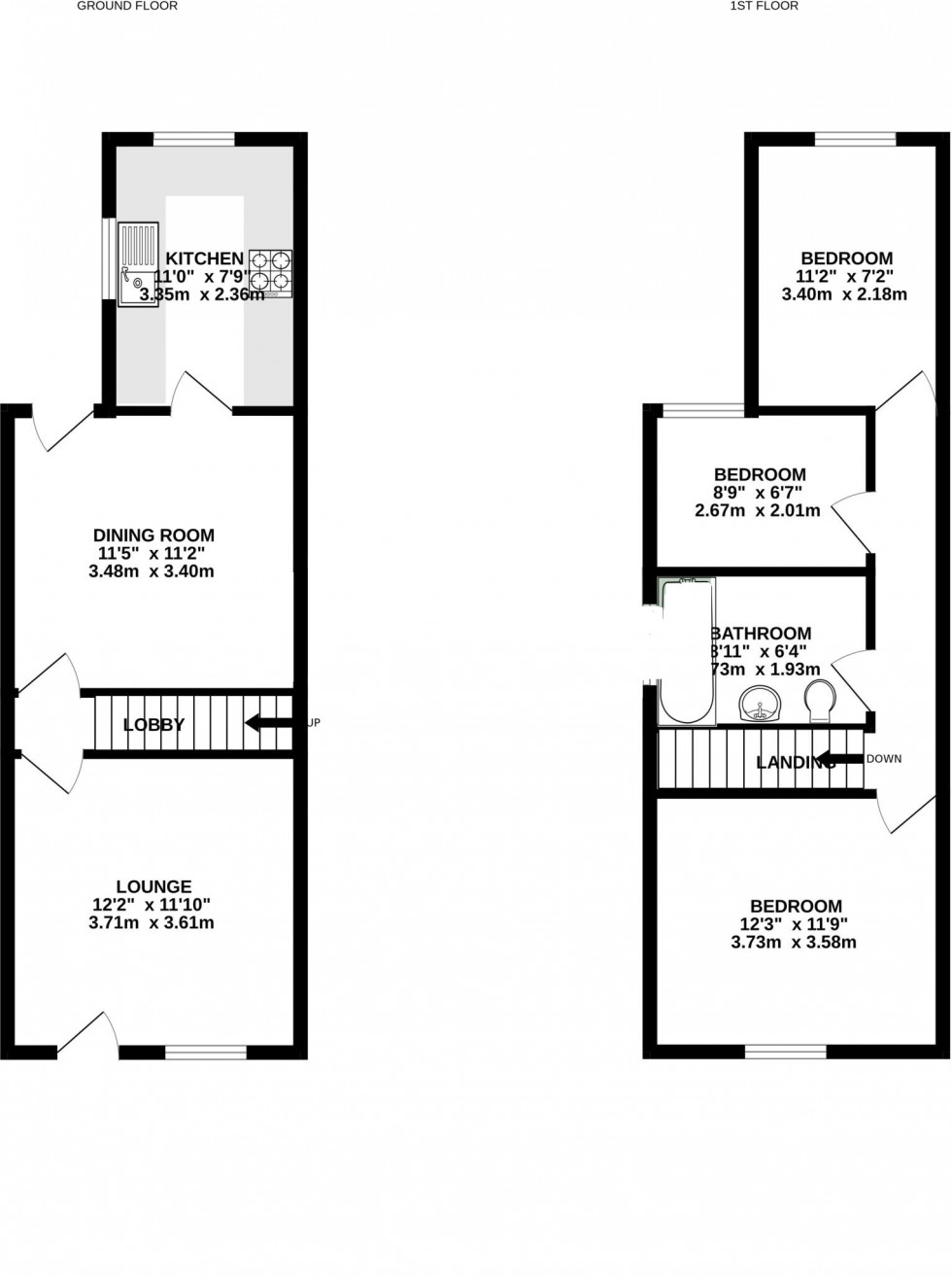 Floorplan for Grove Road, Chelmsford, Essex