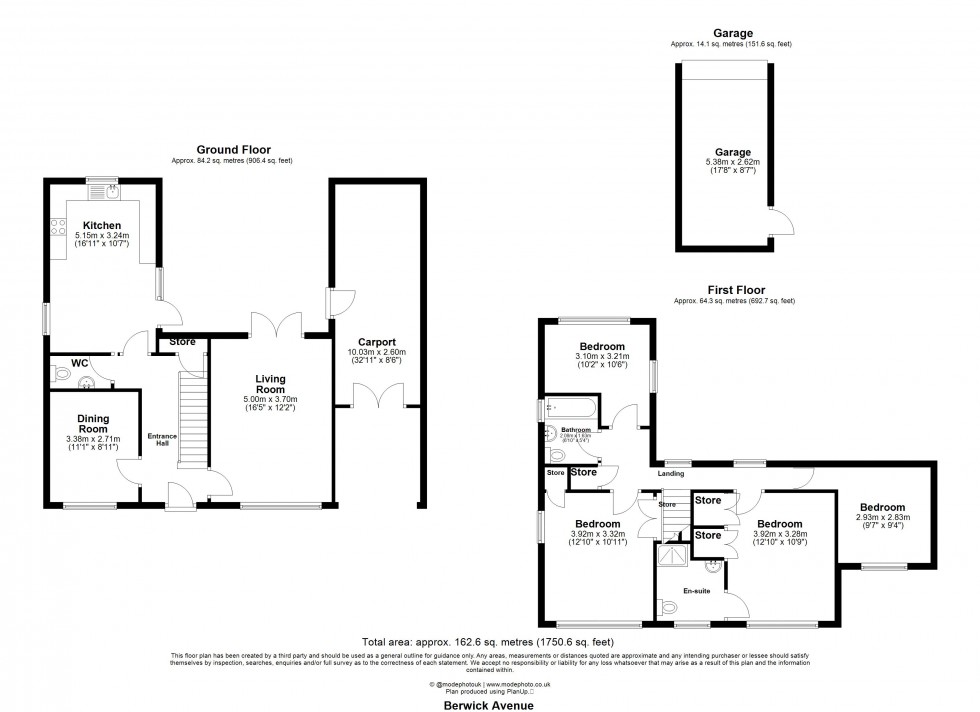 Floorplan for Berwick Avenue, Chelmsford, Essex