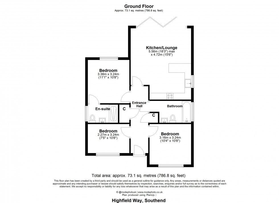 Floorplan for Highfield Way, Westcliff-on-Sea, Essex