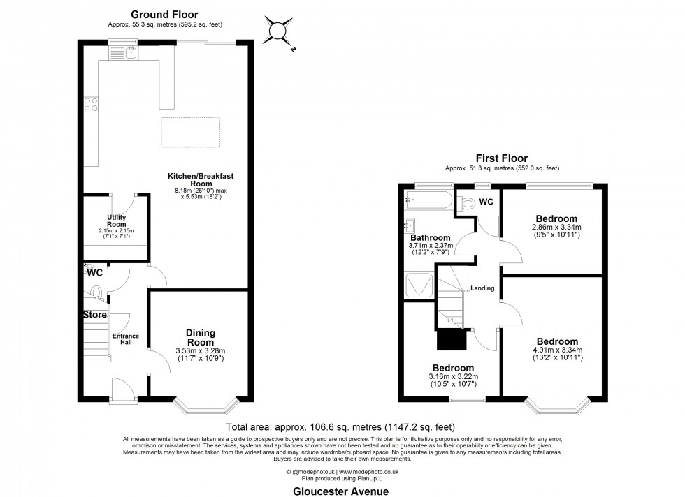 Floorplan for Gloucester Avenue, Chelmsford, Essex